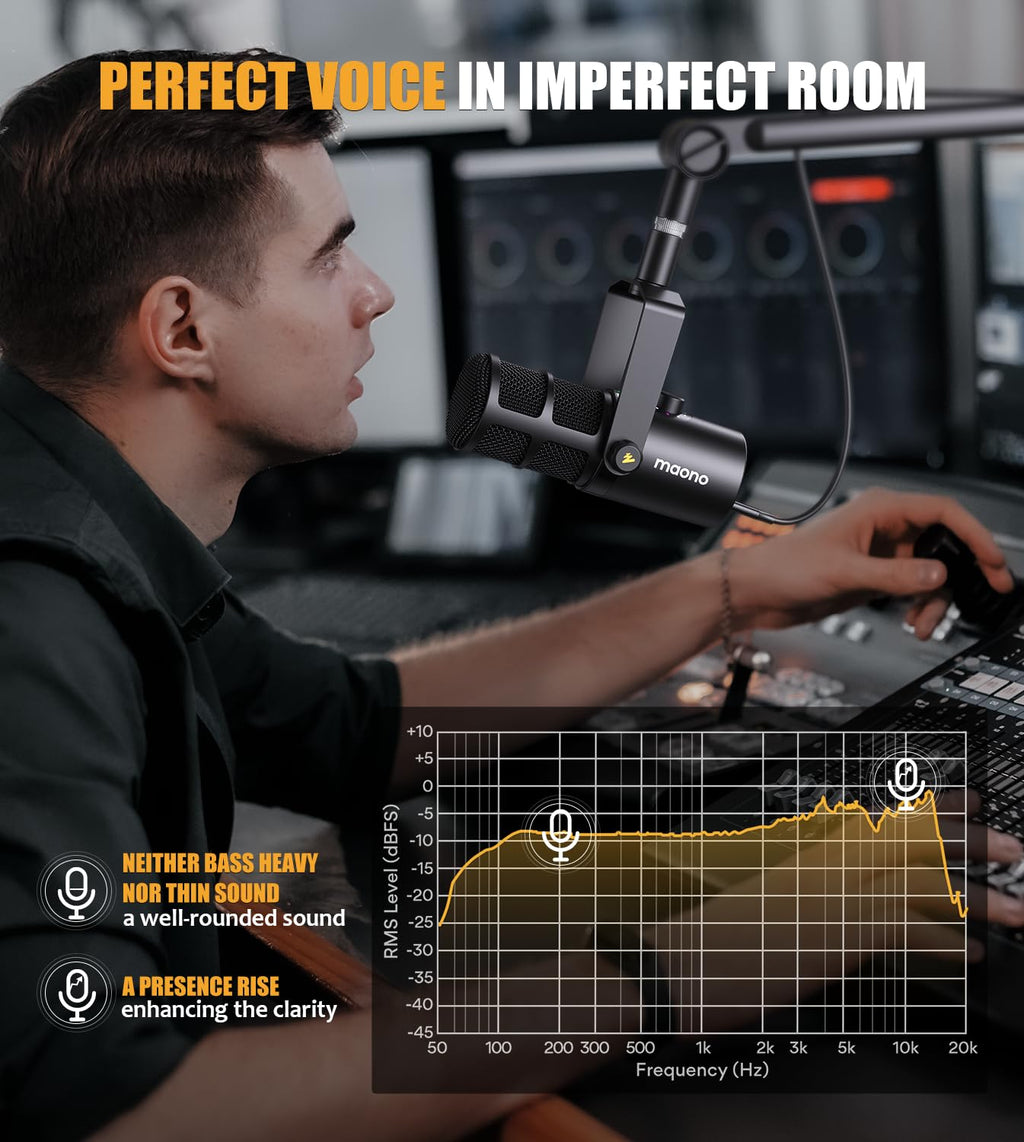 MAONO PD400X USB/XLR Dynamic Microphone for Podcasting/Streaming