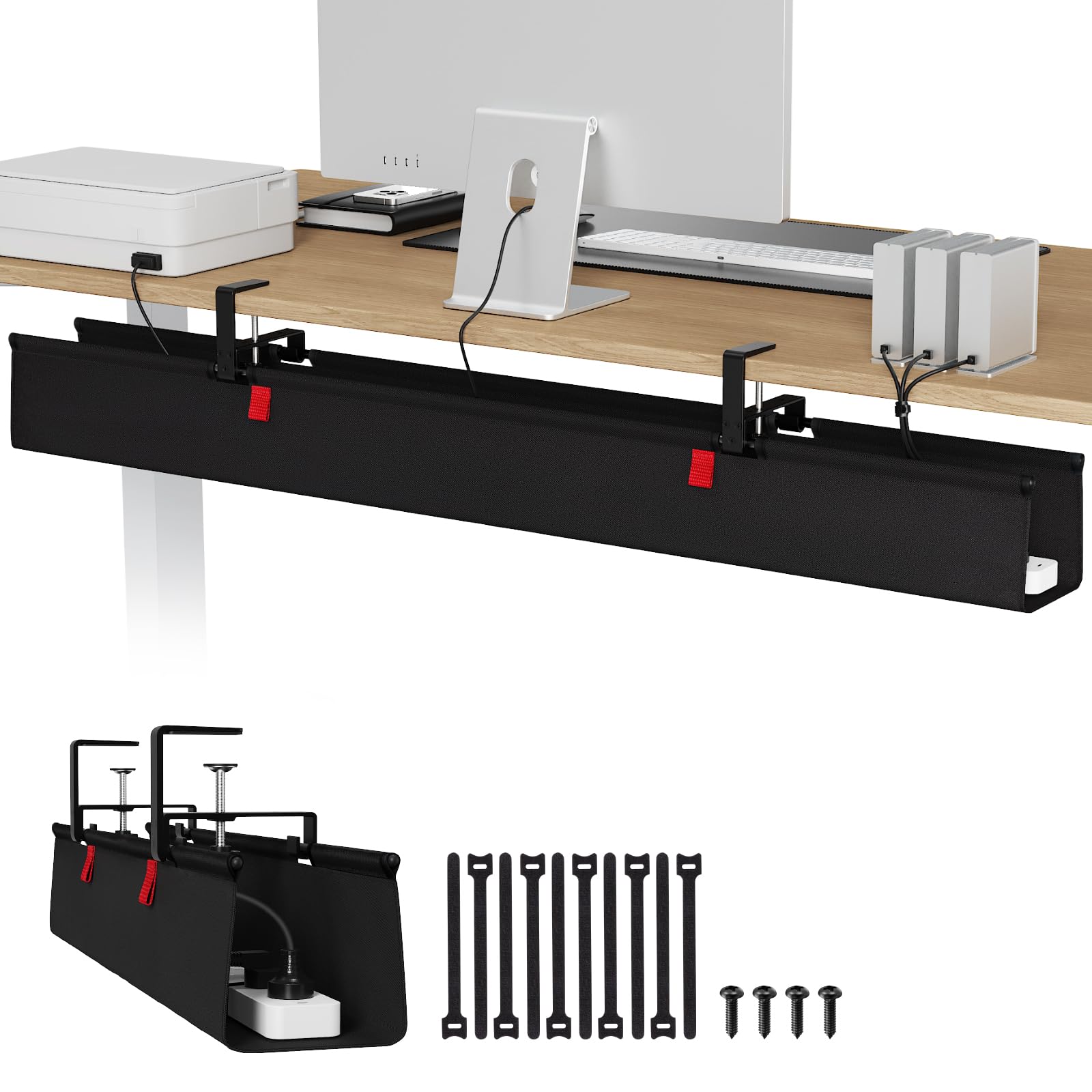 Under-Desk Cable Management Tray for Gaming Desks