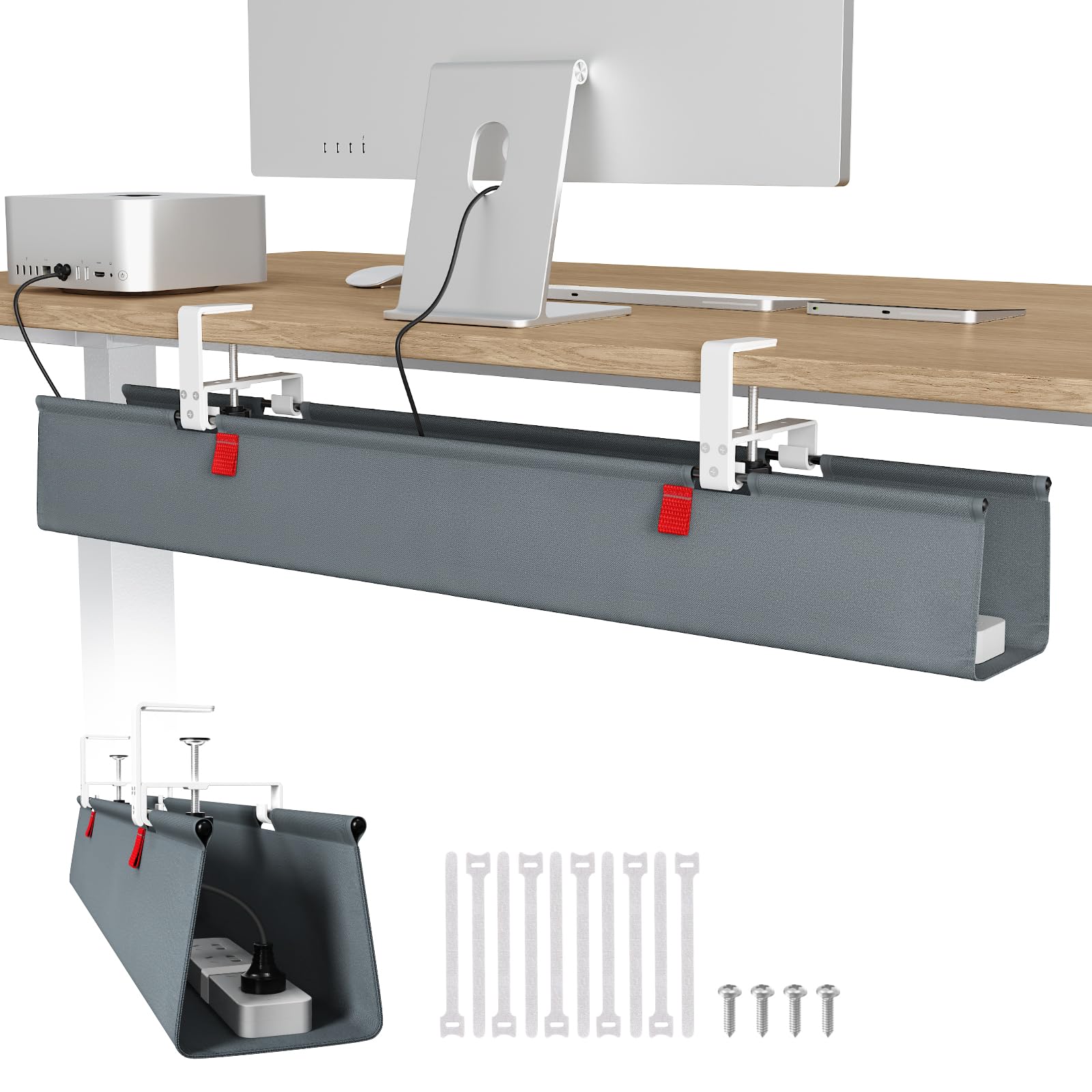 Under-Desk Cable Management Tray for Gaming Desks