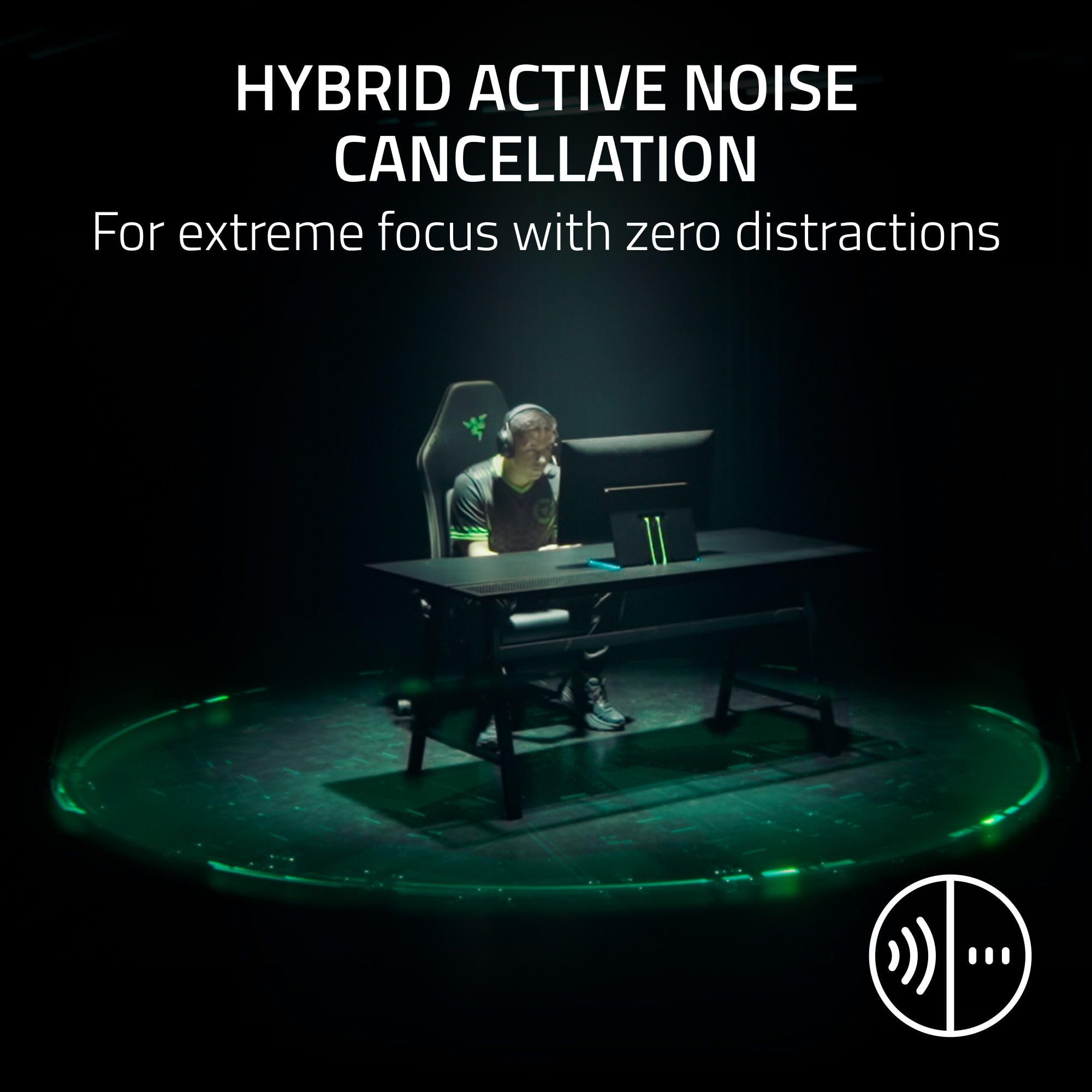 Razer BlackShark V3 Pro Wireless ANC Gaming Headset for PC: Full Band Mic - 50mm Drivers - 2.4 GHz, Bluetooth, USB, 3.5mm - Works with Mac, PS5, Nintendo Switch, Smartphone - 70 Hr Battery - White