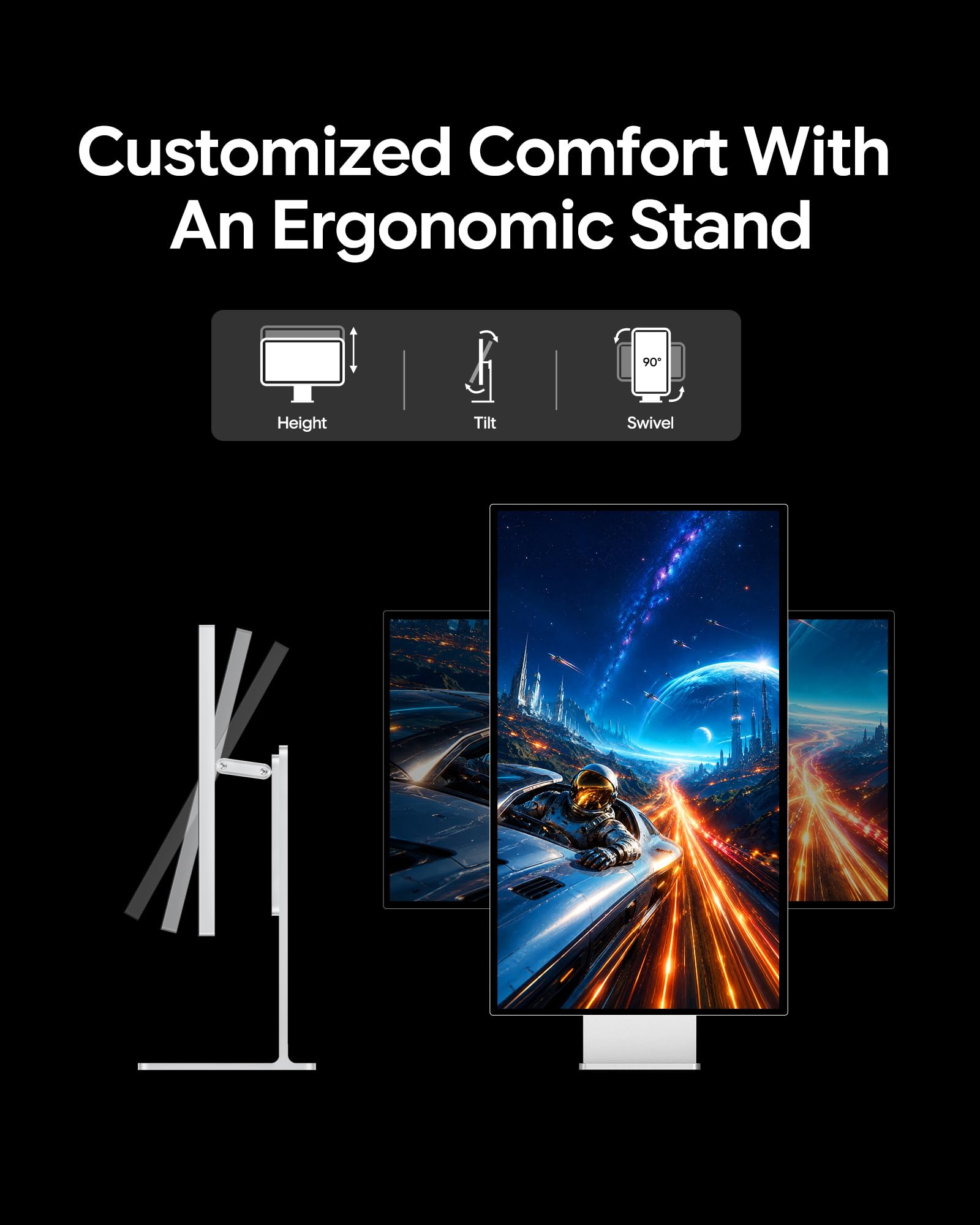 Kuycon K500 27 inch 2K QHD Monitor, OLED Glossy Panel