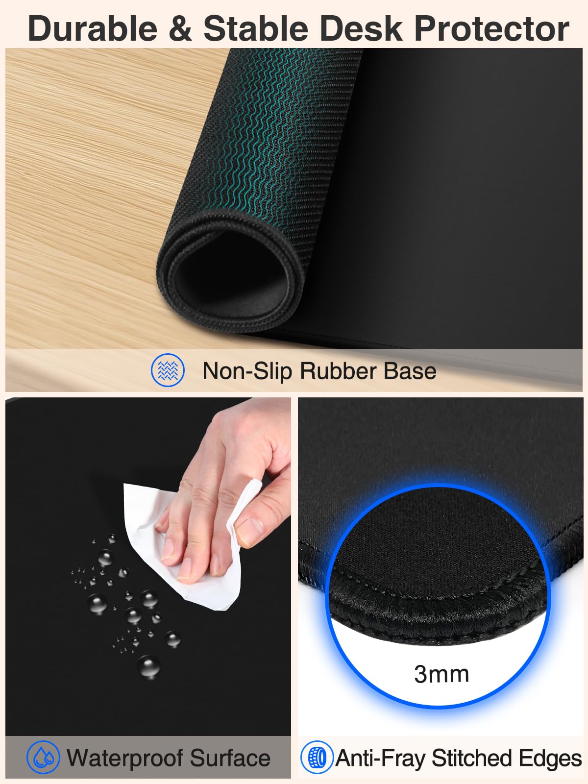 Wireless Charging Mouse Pad with Phone Stand, 31.5"x15.8" Large