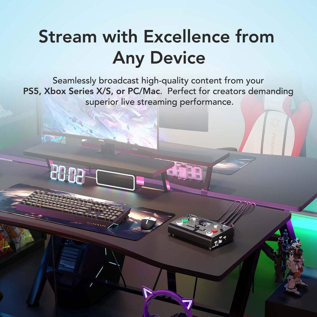 RGBlink Video Capture Card for Streaming, Capturadora de Video Game Capture Card for PS5/4 Pro, Xbox Series to OBS, Twitch, Zoom,YouTube
