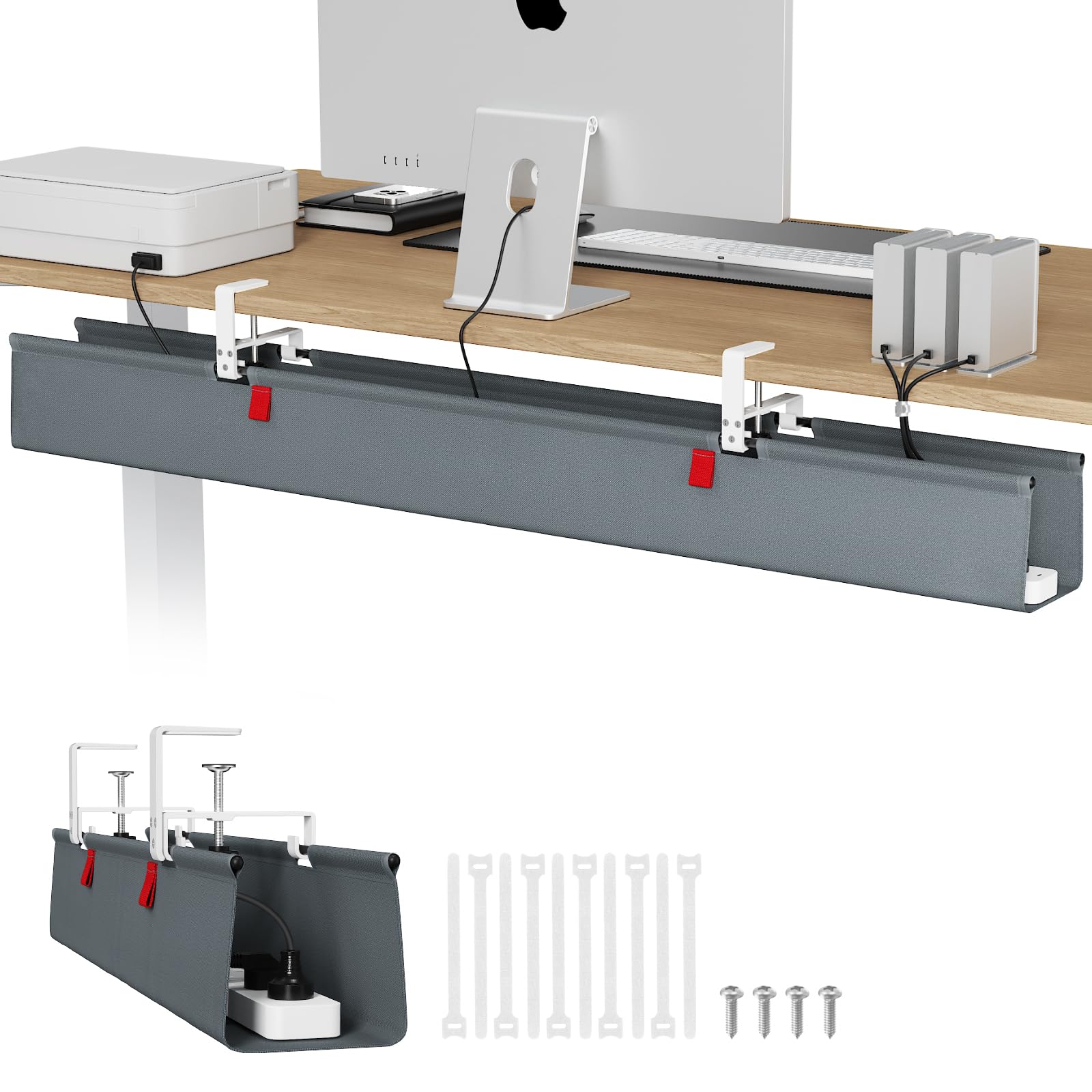 Under-Desk Cable Management Tray for Gaming Desks