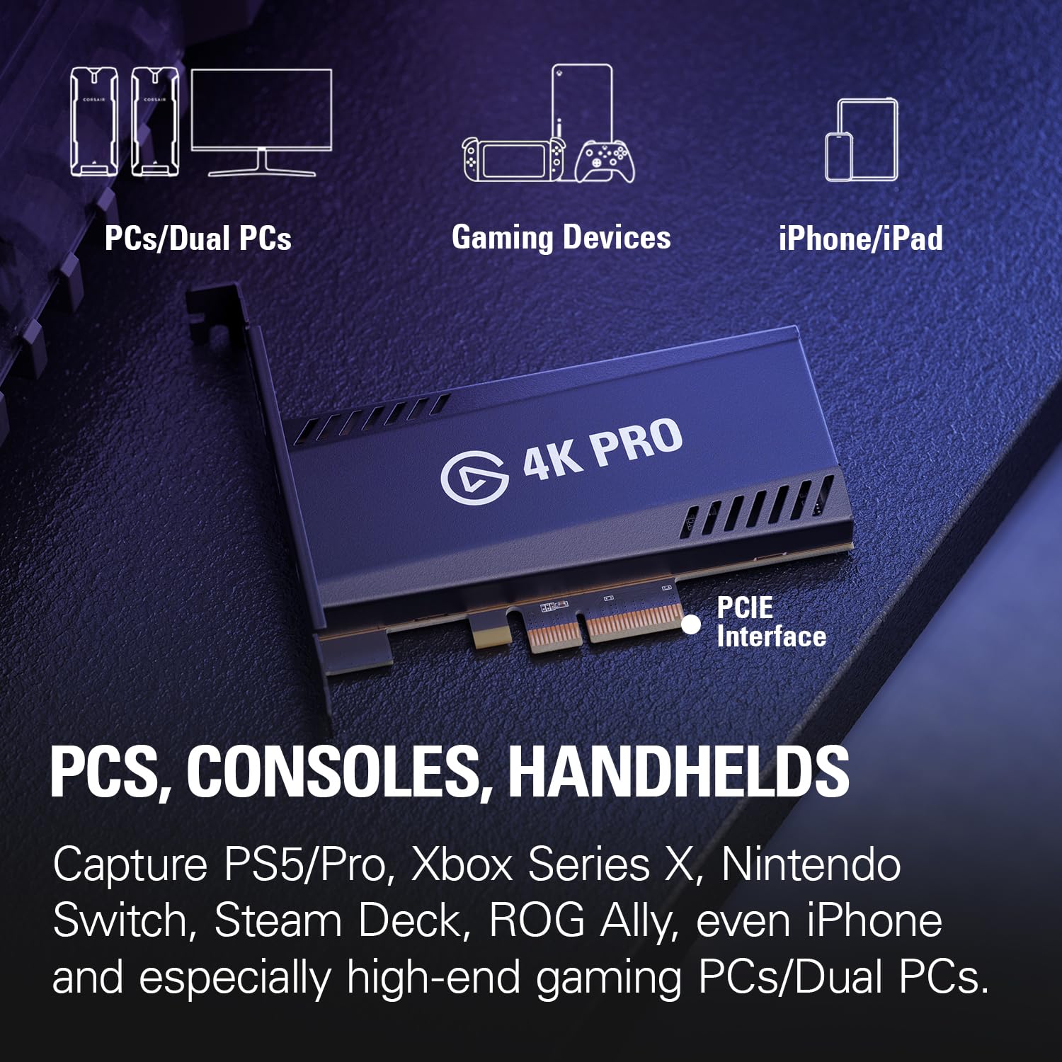 Elgato 4K Pro Internal Capture Card, 8K60 Passthrough