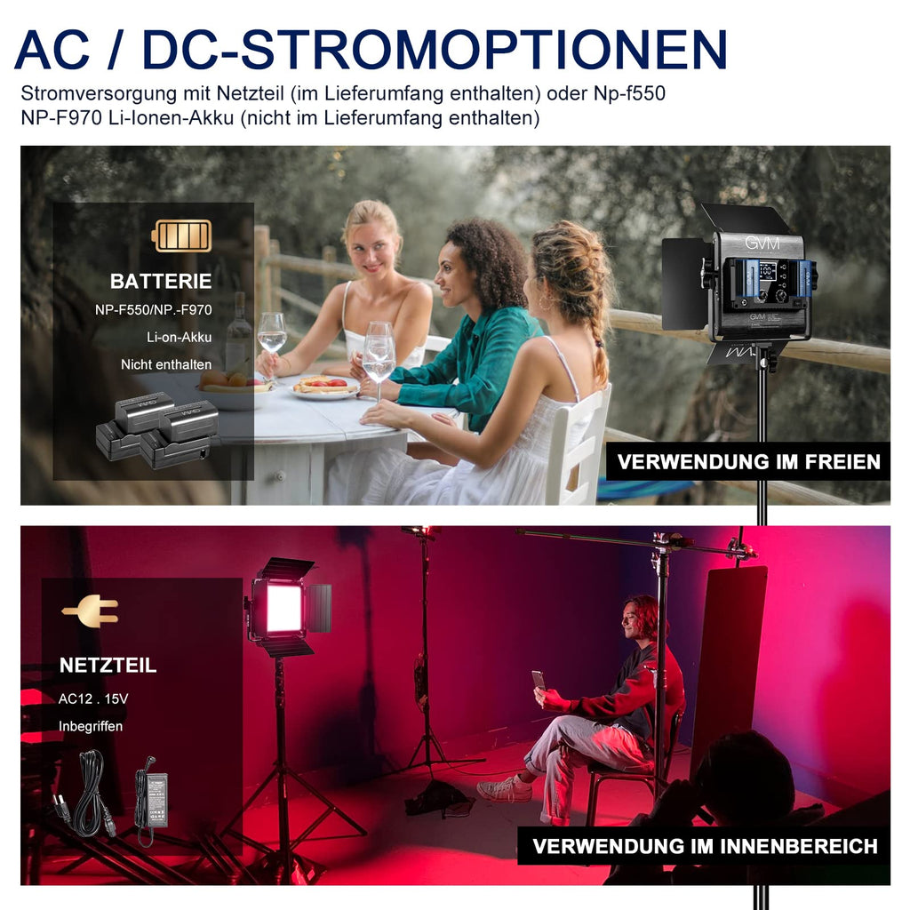 GVM 800D RGB Led Video Light, 2PCS Video Lighting Kit with APP Control, 40W Photography Lighting Led Panel Light with 18 Kinds of The Scene Lights for Studio YouTube, 3200K-5600K, CRI 97+