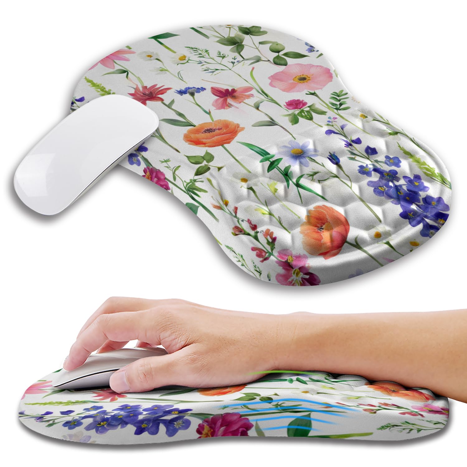 KUOSGM Ergonomic Gaming Mouse Pad with Memory Foam Wrist Rest