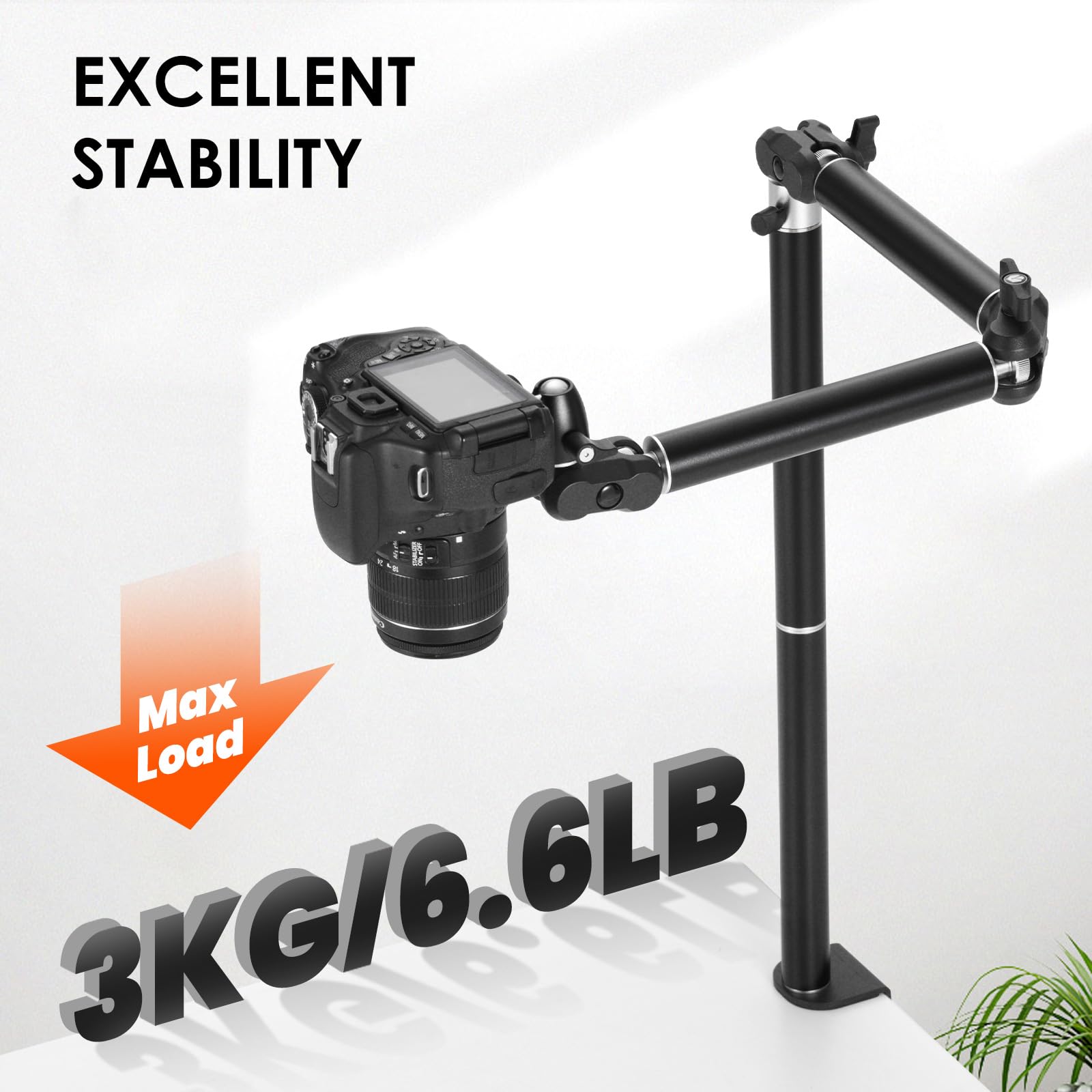 TARION Overhead Camera Desk Mount Articulated with Gear Joints TKA01-L