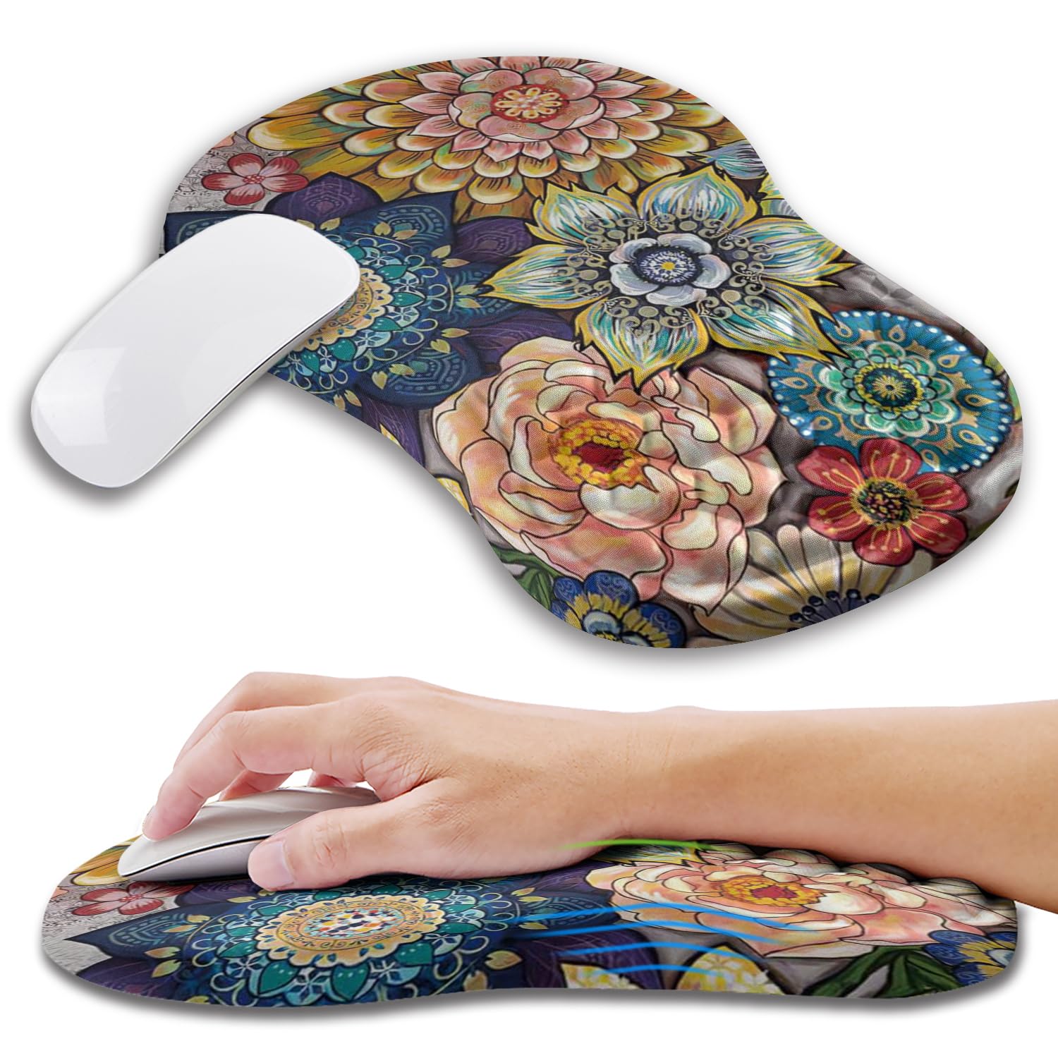 KUOSGM Ergonomic Gaming Mouse Pad with Memory Foam Wrist Rest