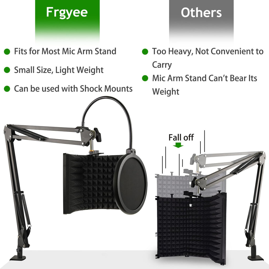 Frgyee Microphone Isolation Shield for Streaming & Recording