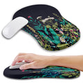 KUOSGM Ergonomic Mouse Pad Wrist Support with Memory Foam Massage Bulge, Carpal Tunnel Pain Relief Mousepad Wrist Rest for Mouse(12x8 inch,Sea Wave)