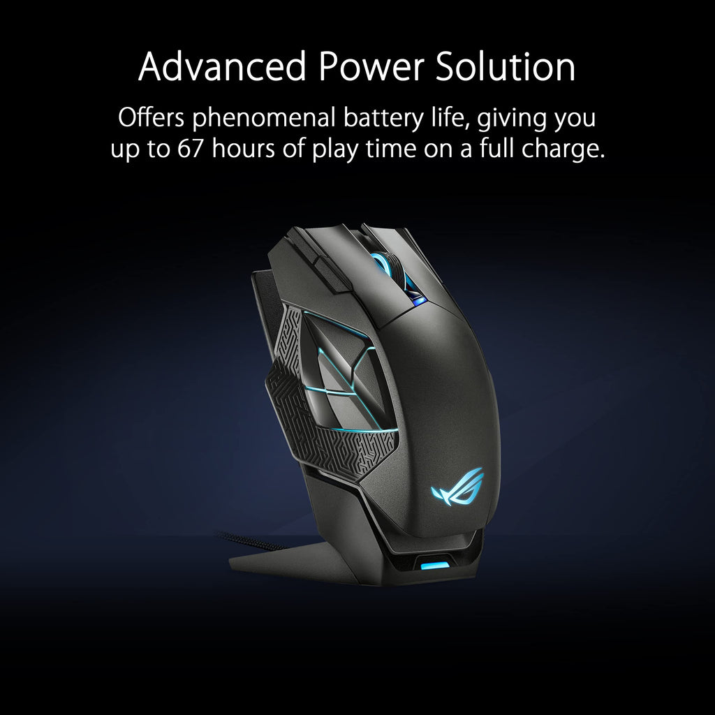 ASUS ROG Harpe Ace Aim Lab Edition Gaming Mouse, 54 g Ultra-Lightwieght, Connectivity (2.4GHz RF, Bluetooth, Wired), 36K DPI Sensor, 5 Programmable Buttons, ROG SpeedNova, Esports & FPS Gaming, Black