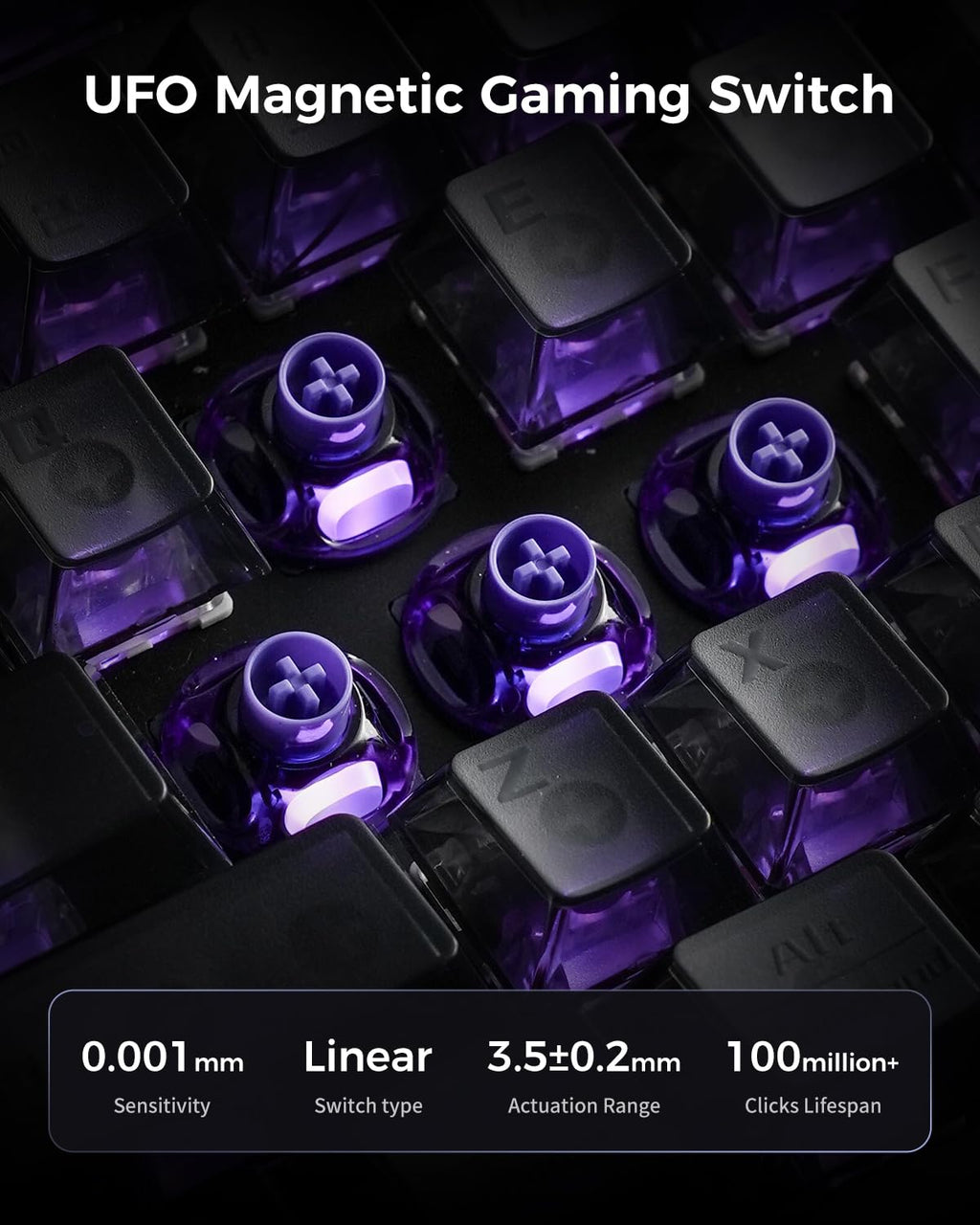 GravaStar Mercury V60 Pro 60% HE Magnetic Gaming Keyboard, True 8kHz Polling Rate, 0.125ms Latency, Dynamic Rapid Trigger, 0.005mm Adjustable Actuation, Full Aluminum Frame
