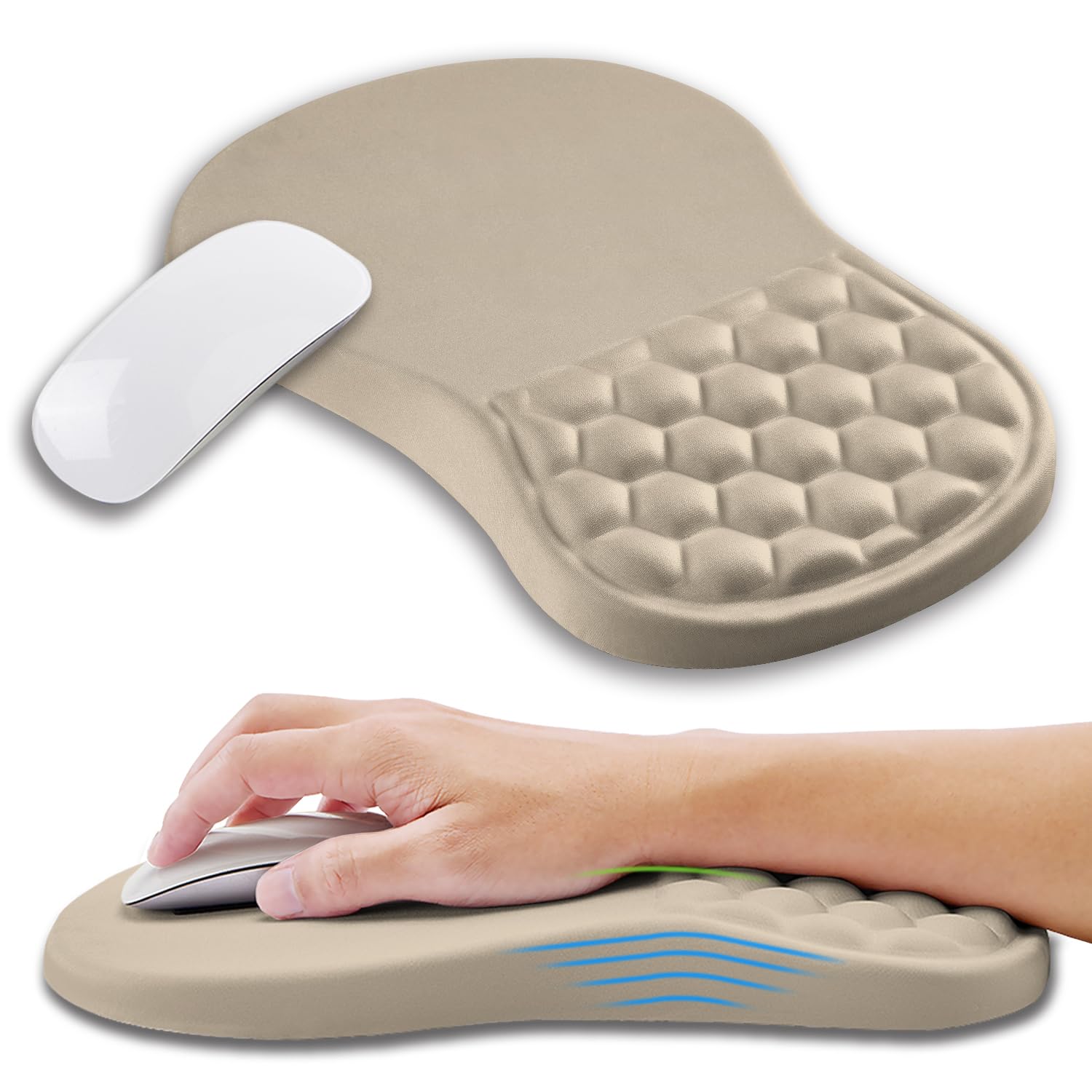 KUOSGM Ergonomic Gaming Mouse Pad with Memory Foam Wrist Rest