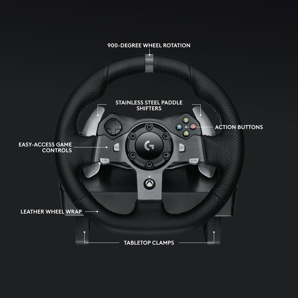 Logitech G920 Driving Force Racing Wheel + Floor Pedals + G Driving Force Shifter Bundle