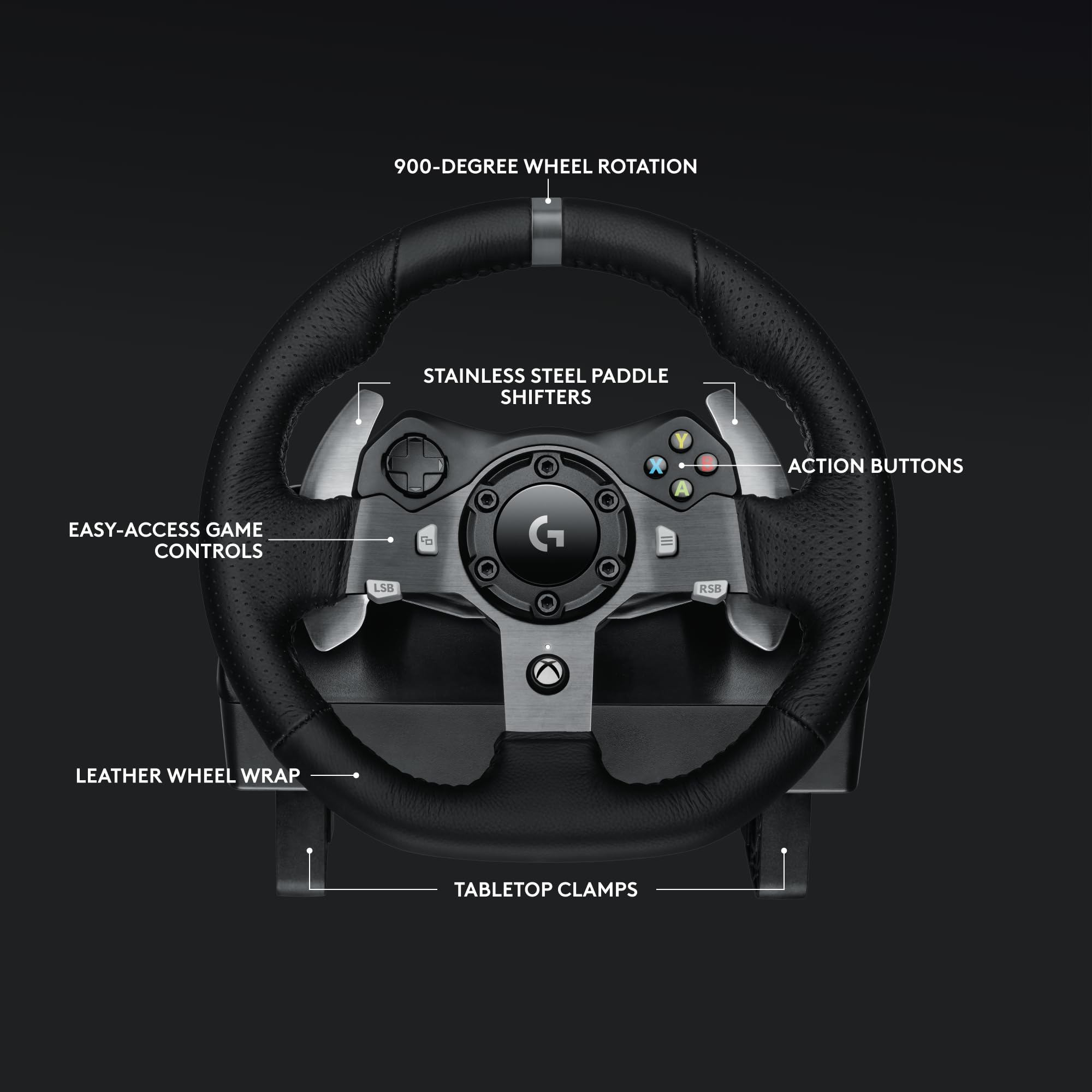 Logitech G920 Driving Force Racing Wheel + Floor Pedals + G Driving Force Shifter Bundle