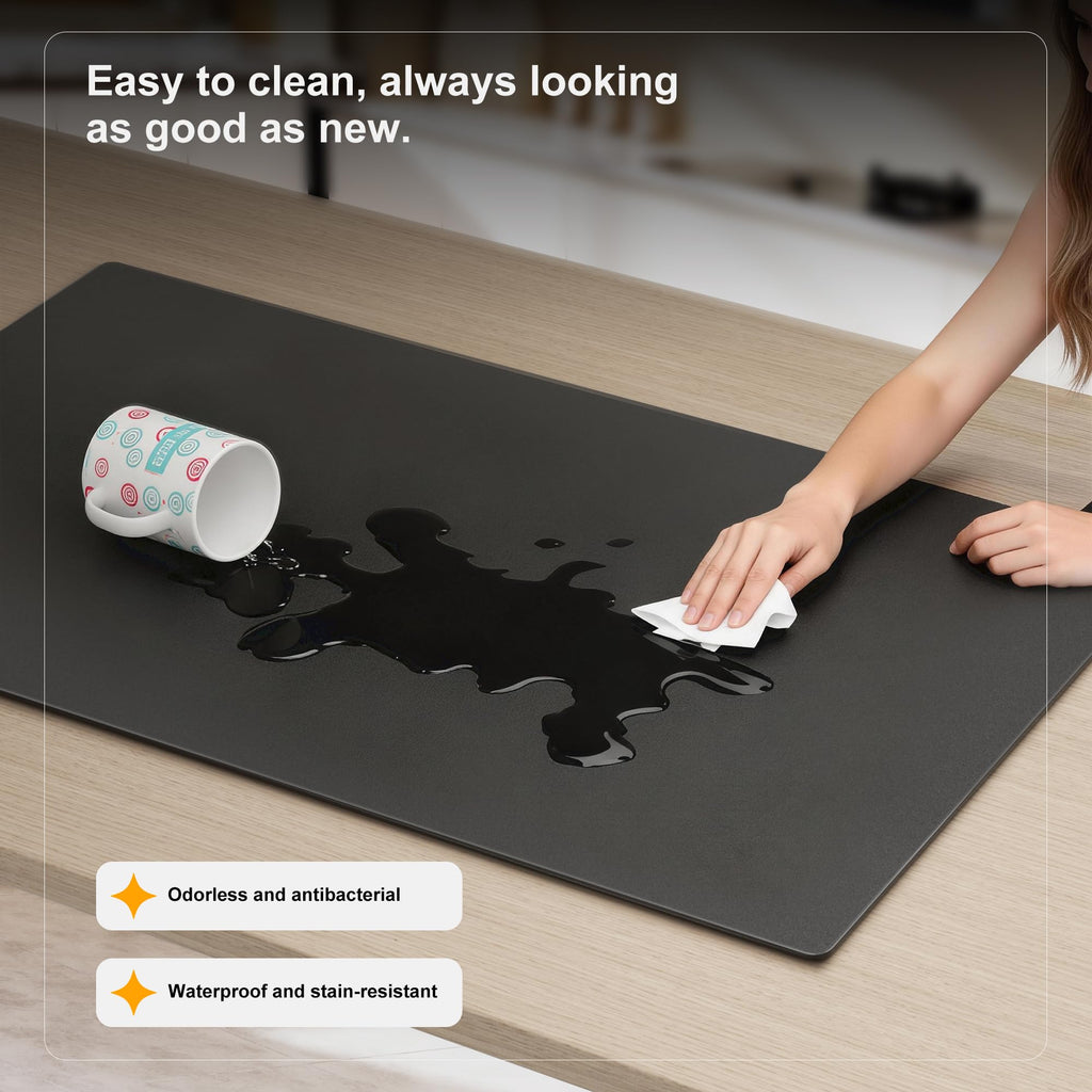 Erpele Glass Large Mouse Pads 31.5”x15.7”- Sandblasted Surface Glass Mousepad Gaming, Hard Smooth & Durable Hard Mouse Pad with Non-Slip Base for Office, Gaming, Home