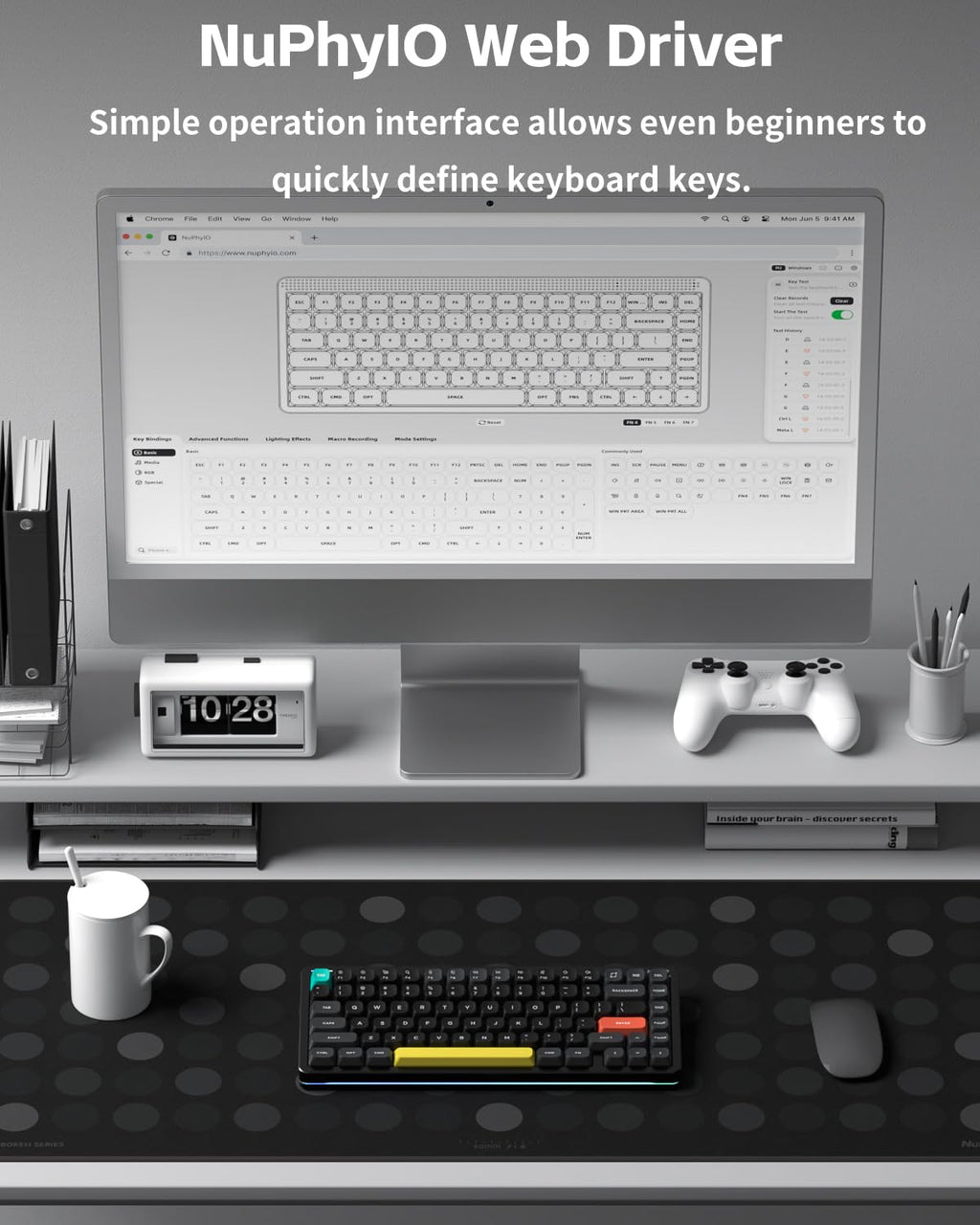 nuphy Halo V2 IO Wireless Mechanical Keyboard with PBT Keycaps,Hot Swappable Custom Gaming Keyboard,Aluminum Alloy Frame,RGB Backlit,Gasket Structure,BT5.0/USB-C/2.4GHz Low Latency Office Keyboards