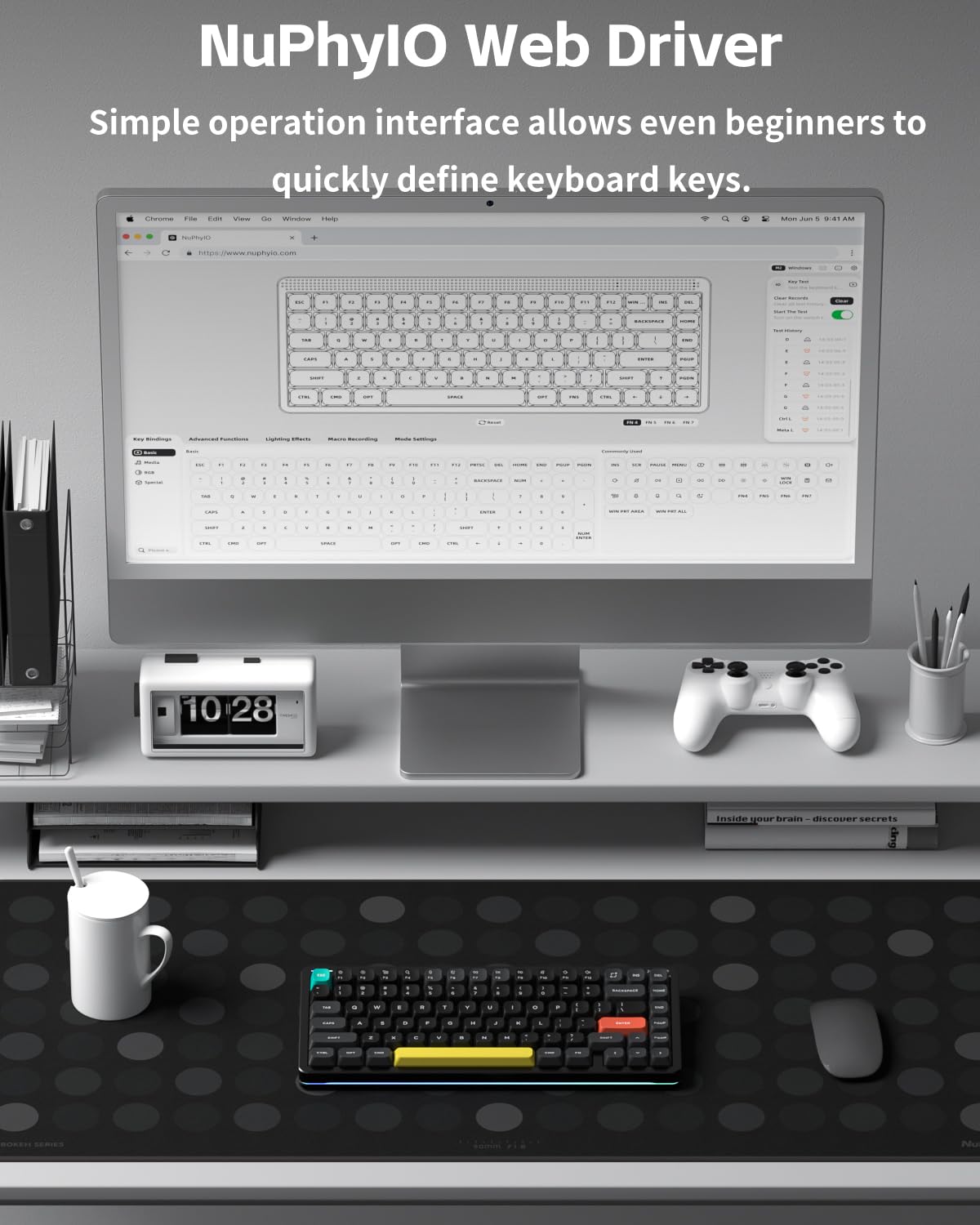 nuphy Halo V2 IO Wireless Mechanical Keyboard with PBT Keycaps,Hot Swappable Custom Gaming Keyboard,Aluminum Alloy Frame,RGB Backlit,Gasket Structure,BT5.0/USB-C/2.4GHz Low Latency Office Keyboards