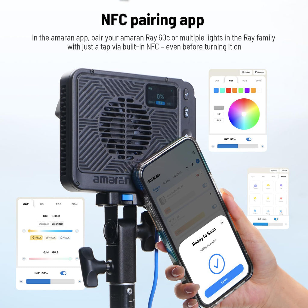 amaran RGB LED Light,Portable Studio Light for Live Streaming,Meeting,Home Office Photography,YouTube,Tiktok,Recording,Wedding,Film,Vlog