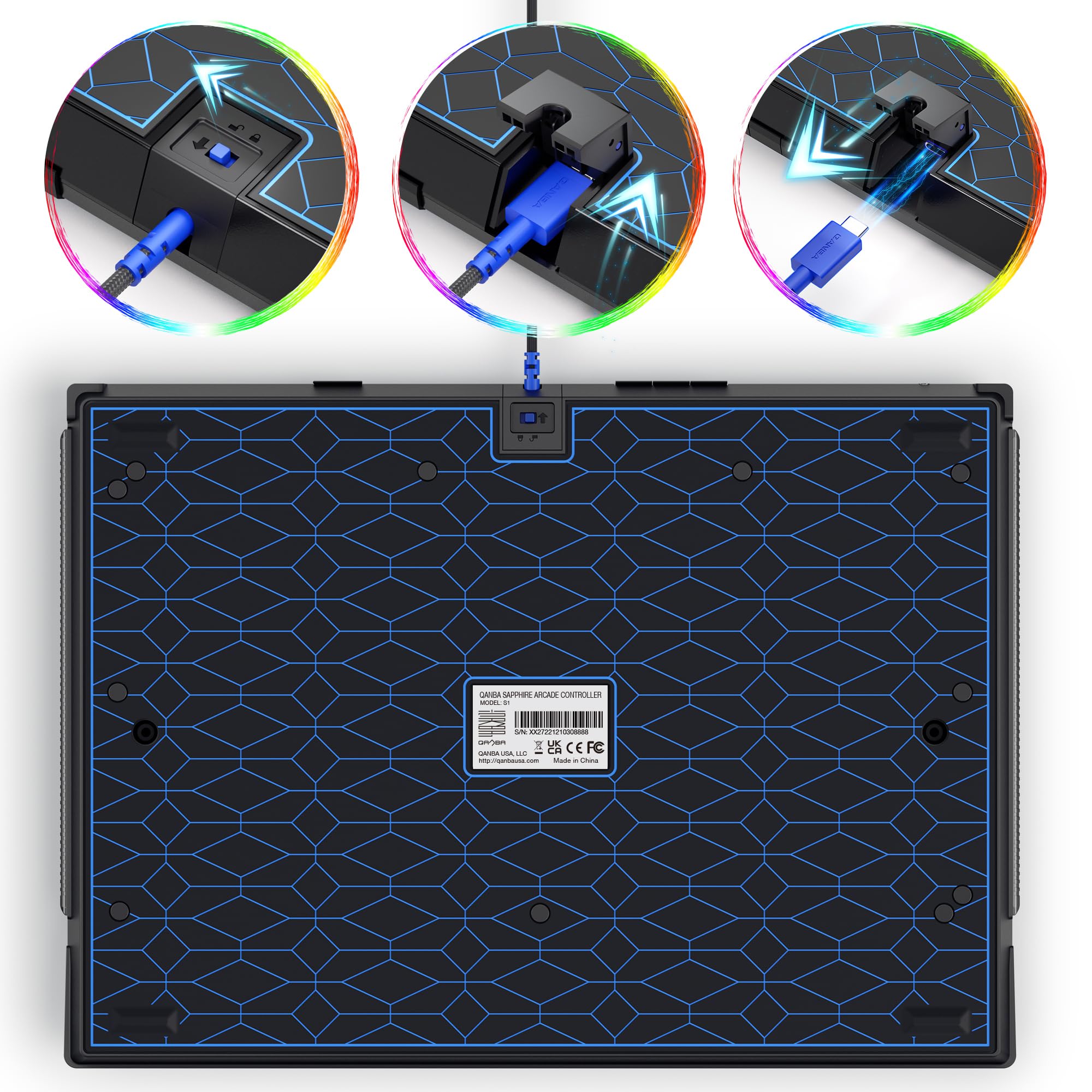 Qanba Sapphire S1 Leverless Arcade Controller for Fighting Games