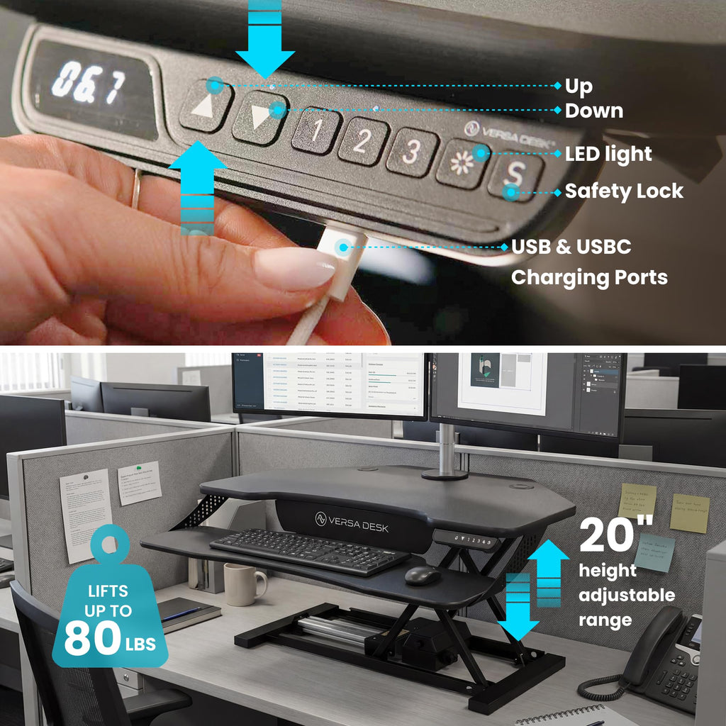 VERSADESK PowerPro Elite Smart Corner Standing Desk Converter